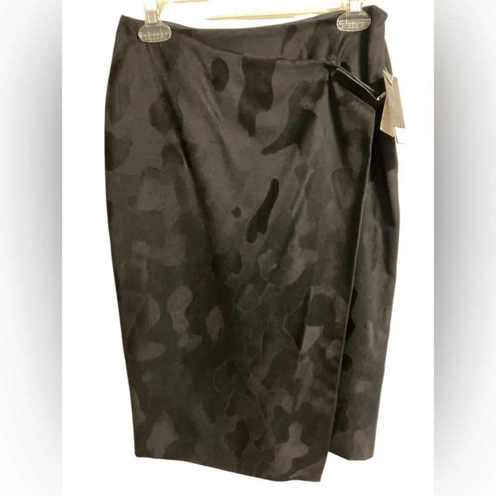 Finity Studio Wrap Front Skirt Black New Womens size 6 secretary classic mobwife